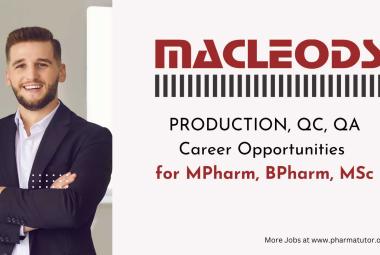 Quality Control, Quality Assurance, Production Jobs at Macleods