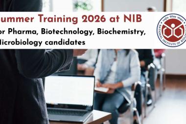 Summer Training 2026 at National Institute of Biologicals for Pharma, Biotechnology, Biochemistry, Microbiology candidates