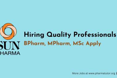 Sun Pharma Hiring Quality Professionals