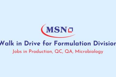 Walk in Drive for Formulation Division at MSN Group