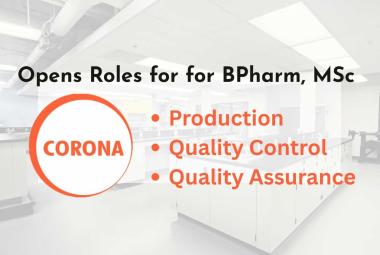 Walk In Drive for Production, QC, QA Department at CORONA Remedies