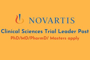 Work as Clinical Sciences Trial Leader at Novartis