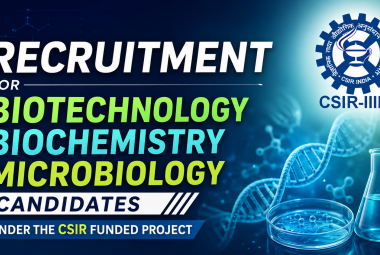 Advertisement for Biotechnology / Biochemistry/ Microbiology candidates under the CSIR funded project at IIIM