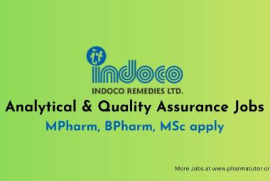 Analytical & Quality Assurance Jobs at Indoco Remedies