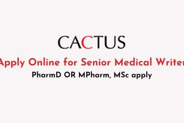 Apply Online for Senior Medical Writer at Cactus Communications