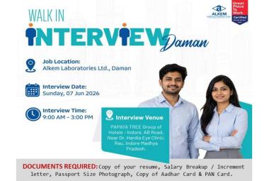 Interview for Quality Control and Production Department at Alkem Laboratories