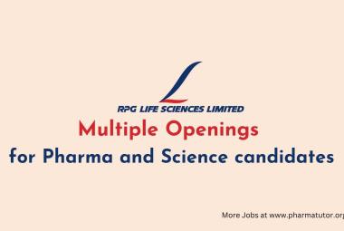 Multiple Openings for Pharma and Science candidates at RPG Life Sciences