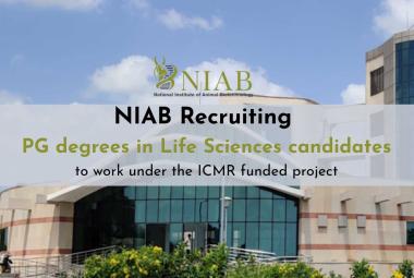 NIAB Recruiting PG degrees in Life Sciences candidates to work under the ICMR funded project