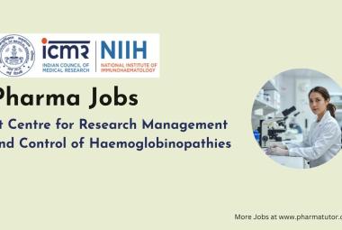 Pharma Jobs at Centre for Research Management and Control of Haemoglobinopathies