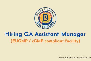QC Assistant Manager Require at Bal Pharma
