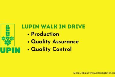 Walk in drive for Production, Quality Assurance and Quality Control at Lupin