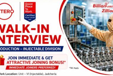 Hetero Hiring Pharma and Science candidates in Production / QA / QC