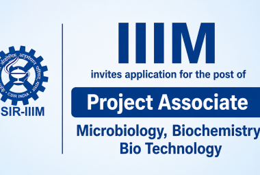 IIIM invites application for the post of Project Associate - Microbiology, Biochemistry, Bio Technology Apply