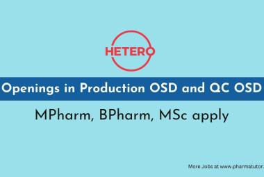 Interview for Production OSD and QC OSD Department at Hetero