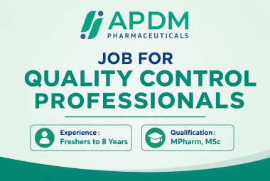 Job for Quality Control Professionals to Join APDM Pharmaceuticals