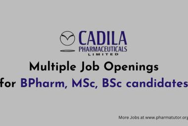 Multiple Job Openings at Cadila Pharmaceuticals