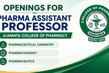 Openings for Pharma Assistant Professor at Jijamata College of Pharmacy