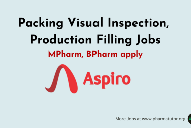 Packing Visual Inspection, Production Filling Jobs at Aspiro Pharma