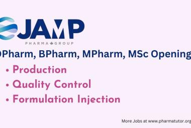 Production, Quality Control and Quality Assurance Jobs at JAMP India Pharmaceuticals