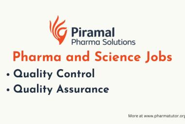 Quality Control and Quality Assurance Jobs at Piramal Pharma Limited 