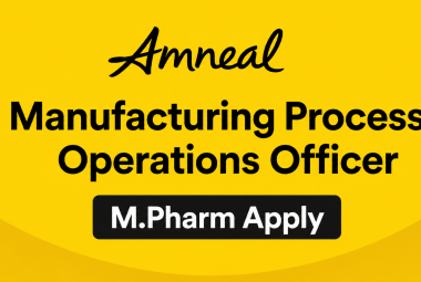 Require Manufacturing Process Operations Officer at Amneal Pharma