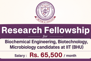 Research Fellowship for Biochemical Engineering, Biotechnology, Microbiology candidates at IIT (BHU)