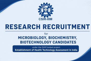 Research Recruitment for Microbiology, Biochemistry, Biotechnology candidates at IIIM
