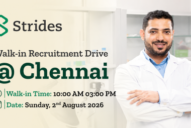 Walk in Recruitment Drive for Pharma and Science candidates at Strides Pharma - Roles in Production, QC, Packing