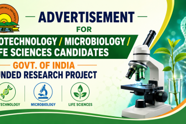 Advertisement for Biotechnology / Microbiology / Life Sciences candidates at North-Eastern Hill University