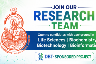 Advertisement for Life Sciences, Biochemistry, Biotechnology, Bioinformatics candidates at Banaras Hindu University