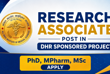 Applications are invited for the post of Research Associate in DHR sponsored project at AIIMS