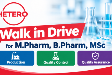 Hetero Pharma Walk in Drive for M.Pharm, B.Pharm, MSc in Production, QA, QC