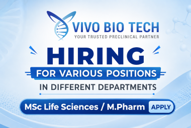 Hiring for various position in different departments at Vivo Bio Tech Ltd
