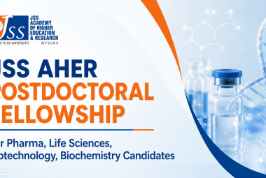 JSS AHER Postdoctoral Fellowship for Pharma, Life Sciences, Biotechnology, Biochemistry candidates