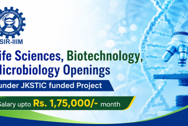 Life Sciences, Biotechnology, Microbiology Openings under JKSTIC funded Project at IIIM