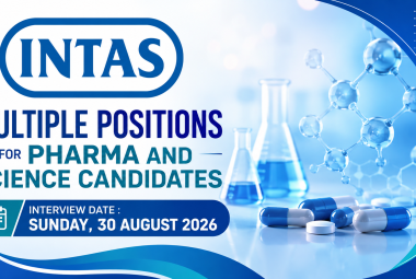 Multiple Positions for Pharma and Science candidates at Intas Pharma
