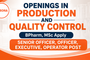 Openings in Production and Quality Control at CORONA Remedies