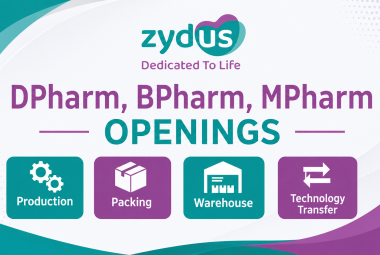 Openings in Production, Packing, Warehouse, Technology Transfer at Zydus Lifesciences