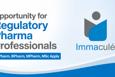 Opportunity for Regulatory Pharma Professionals at Immacule Life Sciences