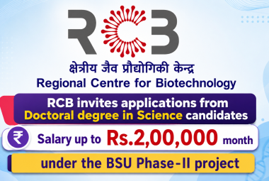 RCB invites applications from Doctoral degree in Science candidates