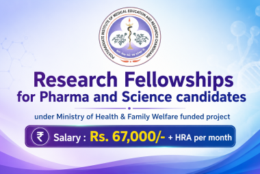 Research Fellowships for Pharma and Science candidates under Ministry of Health & Family Welfare funded project