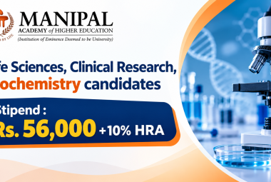 Advertisement for Life Sciences, Clinical Research, Biochemistry candidates at MAHE