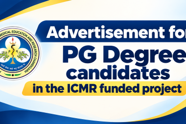 Advertisement for PG Degree candidates in the ICMR funded project at PGIMER