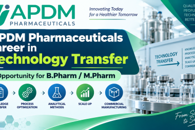 APDM Pharmaceuticals career in Technology Transfer | Opportunity for B.Pharm / M.Pharm