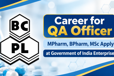 Career for QA Officer at Government of India Enterprise BCPL - MPharm, BPharm, MSc Apply