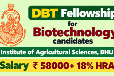 DBT Fellowship for Biotechnology candidates at Institute of Agricultural Sciences, BHU