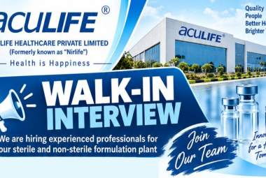 Interview in ADL, QA, QC, F&D at Aculife Healthcare