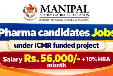 MAHE inviting applications from Pharma candidates under ICMR funded project