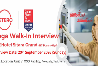 Mega Walk In Interview for Pharma and Science candidates at Hetero