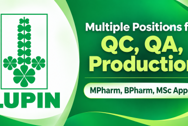 Multiple Positions for QC, QA, Production at Lupin